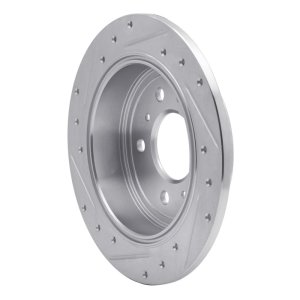 Buick LaCrosse Brake Rotor (1) - Rear Right - R1 Concepts - Drilled & Slotted - Silver - `06-`10